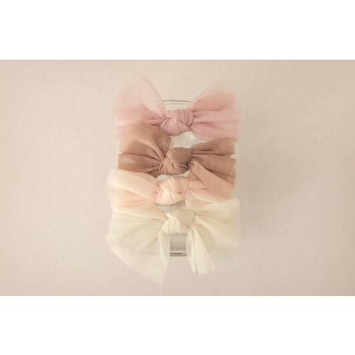 Baby Headband, Hair Bow, Newborn Bow Headband, Baby Shower Gift, Infant Girl Photography Prop, Newborn Nylon Headband, Organza Bow Headband