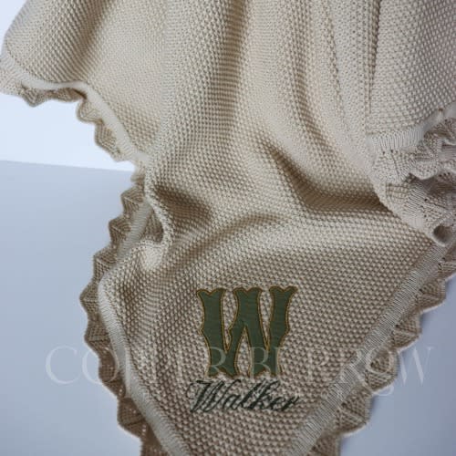 Personalized Knit Cotton Baby Blanket | Custom Name Monogram Heirloom Gift