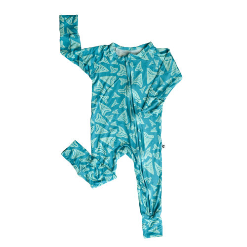 Shark Tooth Bamboo Zip Romper