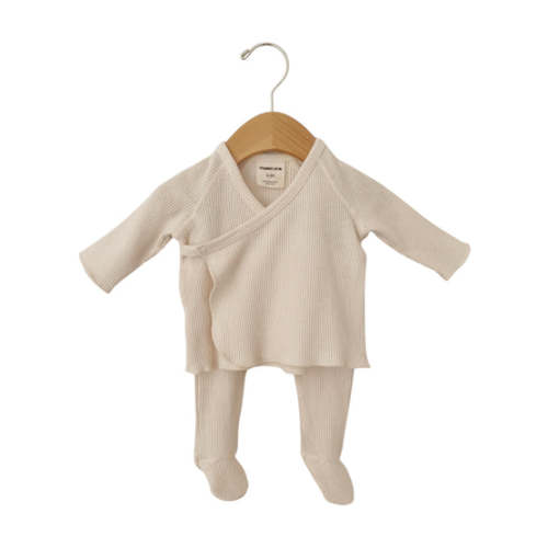 Organic Waffle Kimono & Pant Set, Snow – SpearmintLOVE