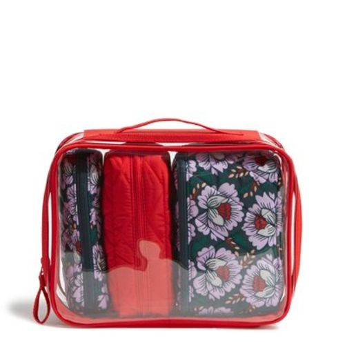 Vera Bradley Women's Outlet Clear 4-Piece Cosmetic Toiletry Bag Set
