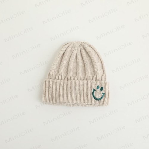 Baby Embroidered Smile Knitted Beanie