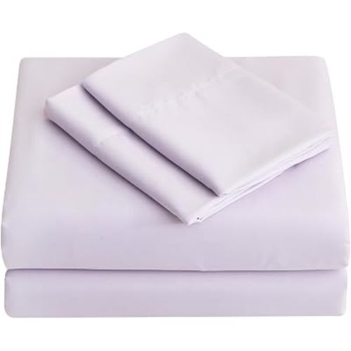 Viviland 4 Pieces Girls Full Sheets Set Kids, Misty Purple Bed Sheets