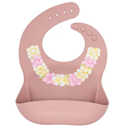 SILICONE BIB, Plumeria Lei