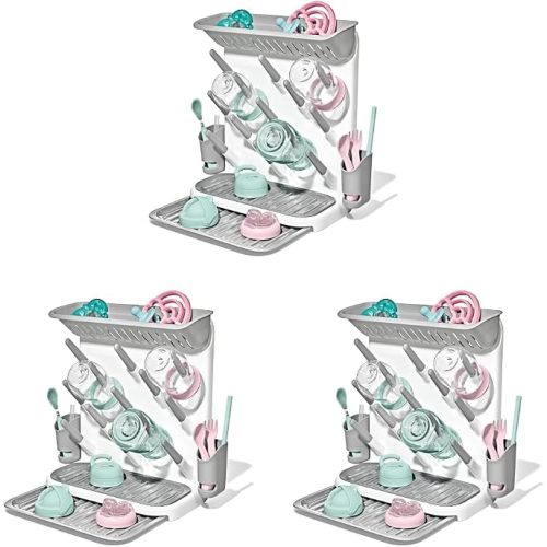 OXO Tot Expandable Drying Rack – Space-Saving Drying Rack | Newborn and Baby Essentials | Breastfeeding Essentials | Dry Baby Bottles | Save Space in Kitchen