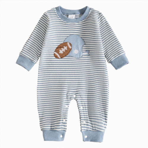 larppty Newborn Baby Boy Fall Winter Clothes Long Sleeve Romper Jumpsuit Cute Infant One Piece Outfit