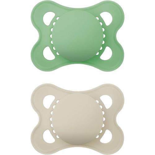 MAM Original Matte Baby Pacifiers, Binky for 0-6 Months, BPA-Free Silicone Nipple, Easy to Clean, Best for Newborn Babies, Developed with Medical Experts, 2 Count Binkies with Sterilizer Case