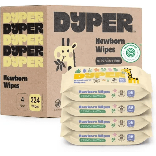 DYPER - Newborn Baby Wipes - 4 Pack (224 Wipes)