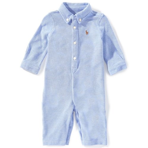 Ralph Lauren Baby Boys Long-Sleeve Knit Oxford Coverall