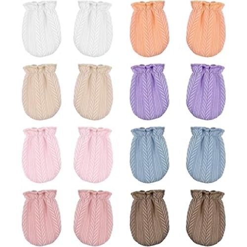 8 Pairs Baby Mittens - Newborn No Scratch Mittens - Wrist Gloves for 0-6 Months Baby Boys and Girls