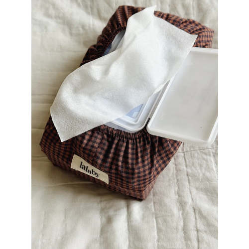 Lalaby - Wet wipe cover indigo check