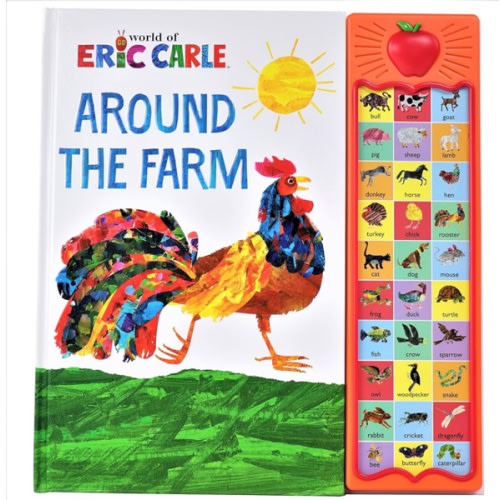 World of Eric Carle, Around the Farm 30-Button Animal Sound Book - Great for First Words - PI Kids