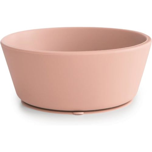 mushie Silicone Suction Bowl | BPA-Free Non-Slip Design (Blush)
