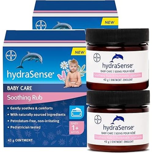 hydraSense Baby Care Soothing Rub – Gently Soothes & Comforts, Petrolatum-free, Non-irritating, Made with Naturally Sourced Ingredients Eucalyptus, Lavender & Chamomile, Pediatrician Tested (2x43g)