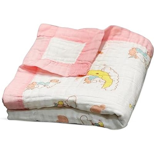100% Cotton Muslin Baby Blanket | Soft & Breathable 6-Layer Swaddle & Receiving Blanket | Lightweight Quilt for Newborns, Infants & Toddlers | Gender-Neutral (Llama Love)