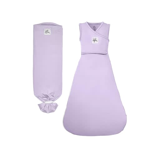 The Ollie Swaddle® & Alphie Sleep Pouch® Baby Sleep Bundle – 3-Way Adjustable Newborn Swaddle Blanket and Wearable Sleep Sack | Moisture-Wicking, Buttery-Soft Fabric | Newborn to 14 Months (Lavender)
