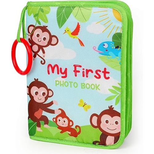 Baby First Family Photo Album Memory Book for Boys & Girls,My First Family Album with Mirror for 4x6 Baby Kids Toddlers Family Pictures-Perfect Gifts for Baby Shower Newborns Family Photos