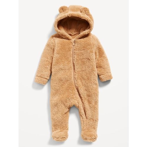 Hooded Critter Footed Sherpa One-Piece for Baby