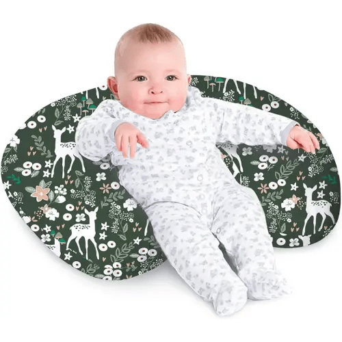 Little Grape Land Nursing Pillow for Infants, Breastfeeding Pillows, Baby Support Pillow for Nursing, Bottle Feeding, Tummy Time with Machine Washable Cover & Breathable Filling (Forest Deer)