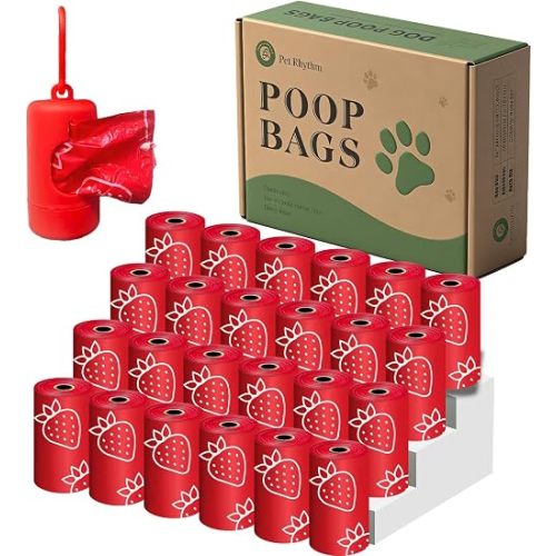 Strawberry Scented Dog Poop Bags- 24 Rolls 360 counts Leak Proof