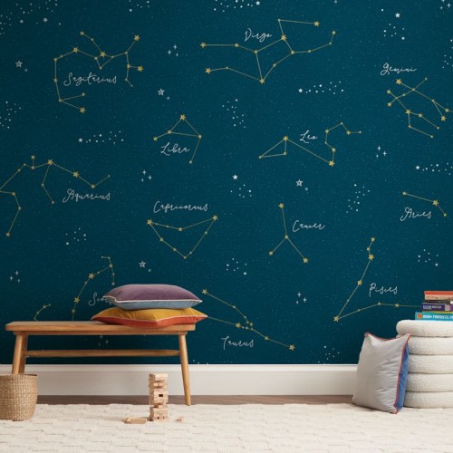Celestial Children's Wall Mural by Erica Krystek