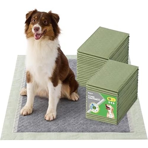 Bedsure Pee Pads for Extra Large Dogs, 28" x 34" Puppy Pee Pads 52 Count, Super Absorbent Dog Training Pads for Large Dogs, Quick Dry Pet Potty Pads with Odor-Control Carbon & Scent-Based Attractant