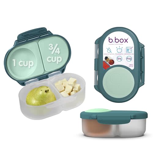 b.box Snack Box, Snack Containers for Kids, Kids Lunch Box, Toddler Snacks | 1 3/4 Cup Bento Box for Kids, Lunch Containers, Leak Proof, Dishwasher Safe, BPA Free, PFAS Free, Ages 4m+ — Emerald Forest