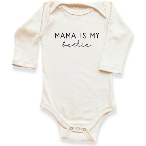 Mama Is My Bestie - Organic Long Sleeve Baby Bodysuit, 3-6M
