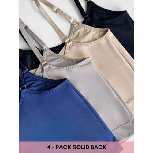 [SOLID BACK] Amelia Pumping & Nursing Crop Cami - 4 Pack