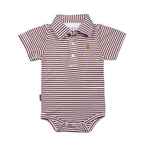 Arizona State Sun Devils Garb Infant Carson Polo Bodysuit - Maroon/White