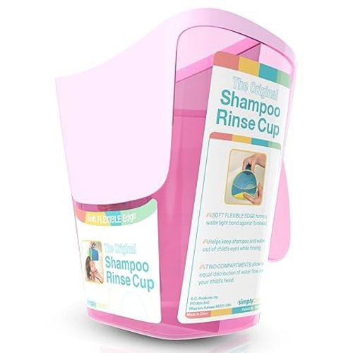 Tear-Free Bathing Experience with Rinse Cup - Soft Flexible Edge, Comfortable Handling & 40 Oz Capacity