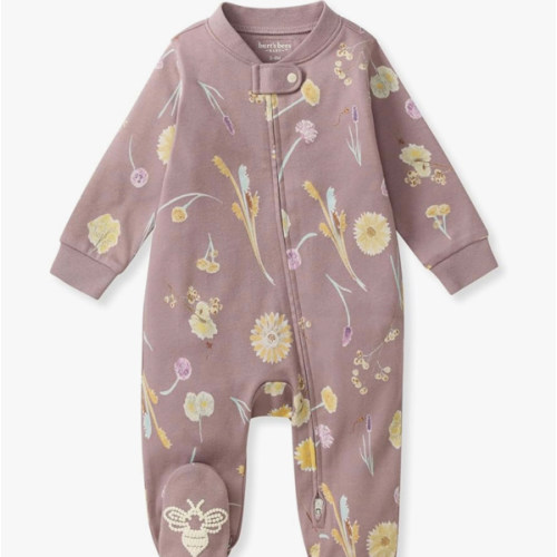 Burt's Bees Baby Girls' Organic Cotton, Sleep and Play Footed Pajamas