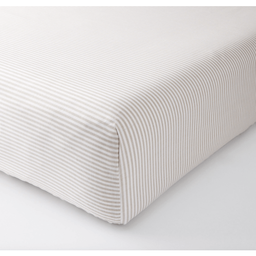 Oxford Stripe Organic Crib Fitted Sheet