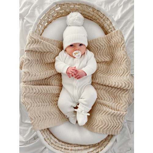 CLASSIC KNIT ROMPER MILK