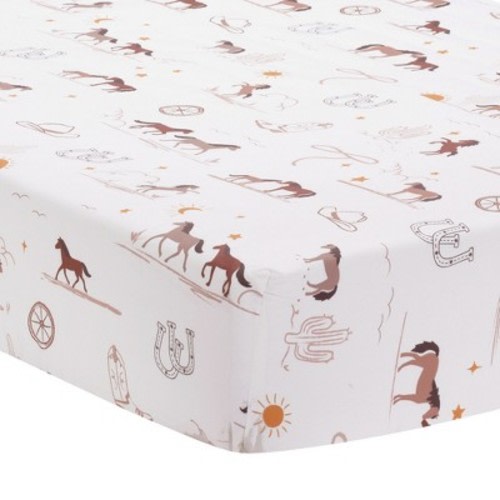 Lambs & Ivy Country Western Breathable 100% Cotton Fitted Crib/Toddler Sheet