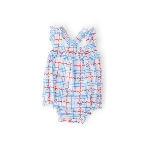 Patriotic Picnic Ruffle Cross Back Romper