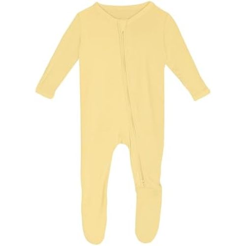 KicKee Year Round Solid Footies with Zipper, Super Soft One-Piece Jammies, Sleepwear for Babies and Kids