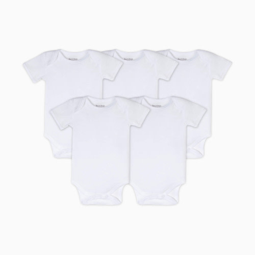 Burt's Bees Baby Organic Short Sleeve Bodysuit (5 Pack) - Cloud, 3-6 M