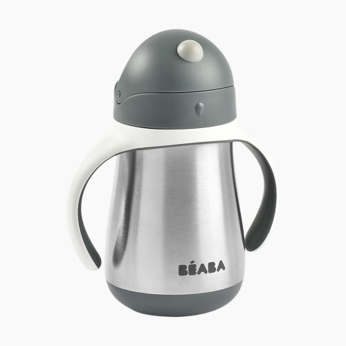 Beaba Stainless Steel Straw Sippy Cup - Charcoal