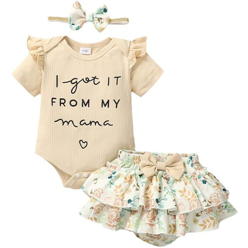 Mioglrie Newborn Infant Baby Girl Clothes Romper Shorts Set Floral Summer Outfits Cute Baby Clothes Girl