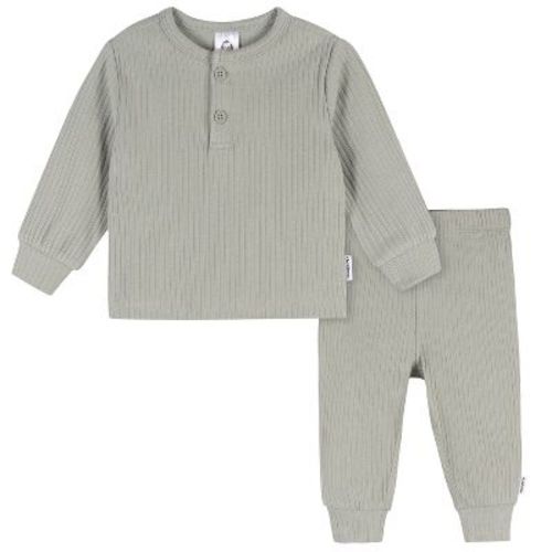 Gerber Baby Boys' 2-Piece Top and Active Pant Set, Wrought Iron, 12 Months