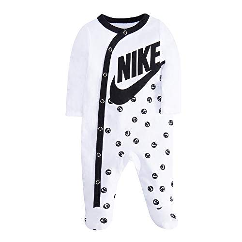 Nike Kids Baby Girl's Sportswear All Over Print Smiley Long Sleeve Footed Coverall (Infant)