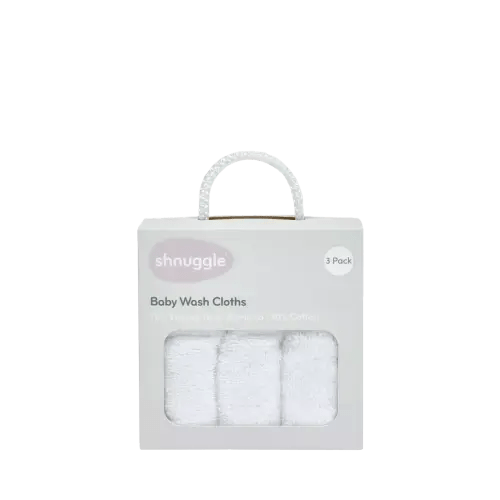 Shnuggle Bamboo Wash Cloths, Pack of 3