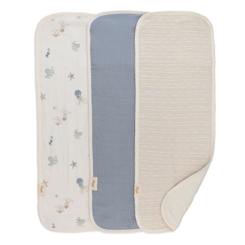 Cove Newborn Burp Cloths - Ocean Set | Crane Baby