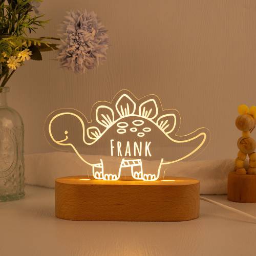 Dinosaur Night Light,Custom Name Night Light,Cute Night Light,Baby First Birthday Gift,Baby Nursery Decor,Gifts For Kids,Newborn Shower Gift