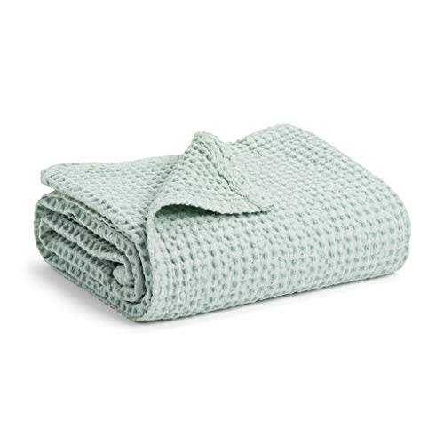 Simka Rose Waffle Baby Blanket & Baby Blankets for Girls - 36 x 40 in Sage Cotton - Soft Breathable Waffle Weave Swaddle for Nursery Stroller & Crib - Neutral Receiving Wrap for Newborn