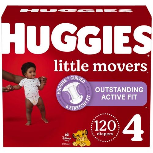 Huggies Little Movers Active Fit Diapers - Size 4 - 120ct