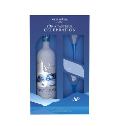 Grey Goose Original Vodka with 2 Martini Glasses Holiday Gift Set - 750ml bottle