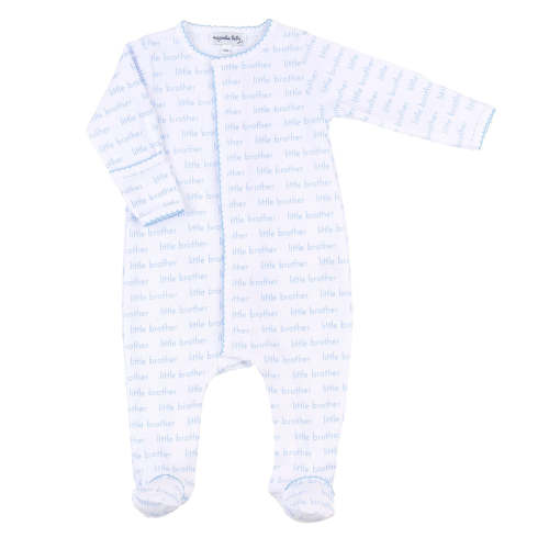Magnolia Baby Brother and Sister Printed Footie Light Blue | Fun & Fancy – Fun & Fancy Children's Boutique