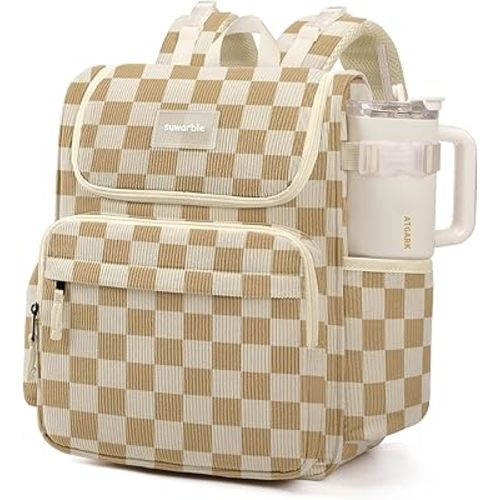 Large Corduroy Diaper Bag Backpack for Mom, 25L Baby Travel Bag with Insulated Bottle Pockets, 40oz Side Strap & Stroller-Ready Straps